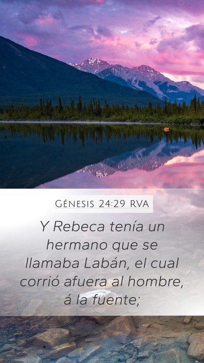 Génesis 24:29 RVA Bible Verse Image
