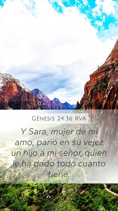 Génesis 24:36 RVA Bible Verse Image