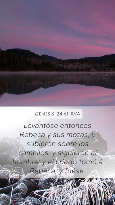 Génesis 24:61 RVA Mobile Phone Wallpaper - Levantóse entonces Rebeca y sus mozas, y - Mobile Bible Verse Wallpaper