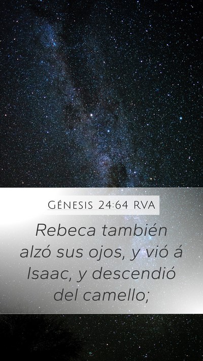 Génesis 24:64 RVA Bible Verse Image