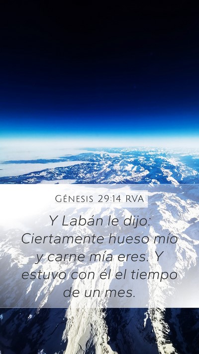 Génesis 29:14 RVA Bible Verse Image