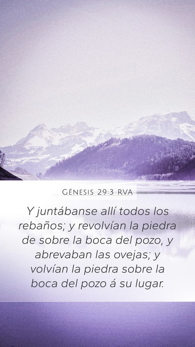 Génesis 29:3 RVA Bible Verse Image
