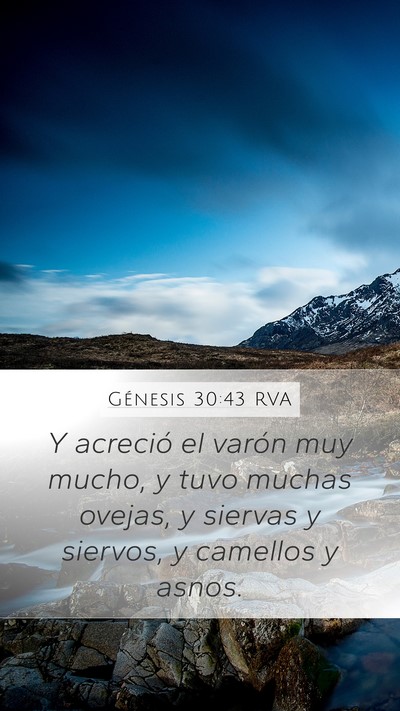 Génesis 30:43 RVA Bible Verse Image