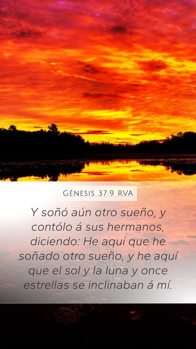 Génesis 37:9 RVA Mobile Phone Wallpaper - Y soñó aún otro sueño, y contólo á sus - Mobile Bible Verse Wallpaper