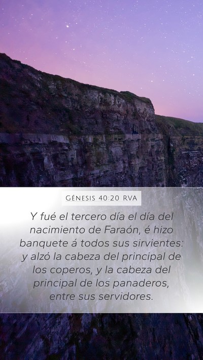 Génesis 40:20 RVA Bible Verse Image