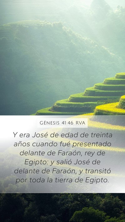 Génesis 41:46 RVA Bible Verse Image
