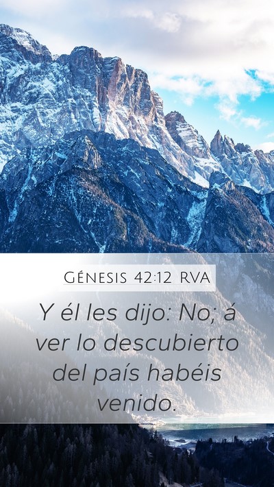 Génesis 42:12 RVA Mobile Phone Wallpaper - Y él les dijo: No; á ver lo descubierto del - Mobile Bible Verse Wallpaper