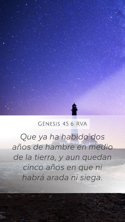 Génesis 45:6 RVA Bible Verse Image