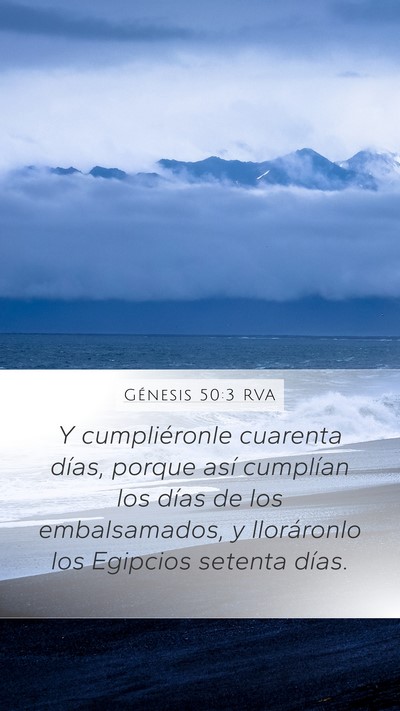 Génesis 50:3 RVA Bible Verse Image