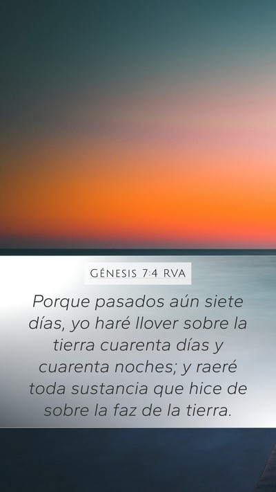 Génesis 7:4 RVA Bible Verse Image