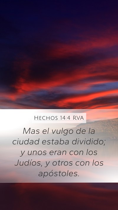 Hechos 14:4 RVA Bible Verse Image