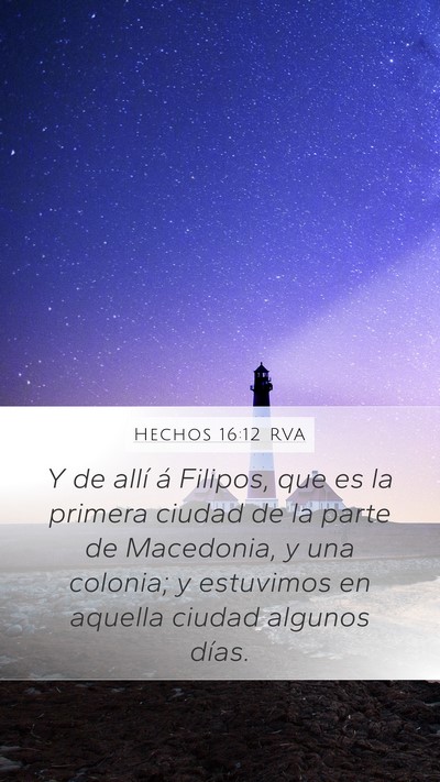 Hechos 16:12 RVA Bible Verse Image