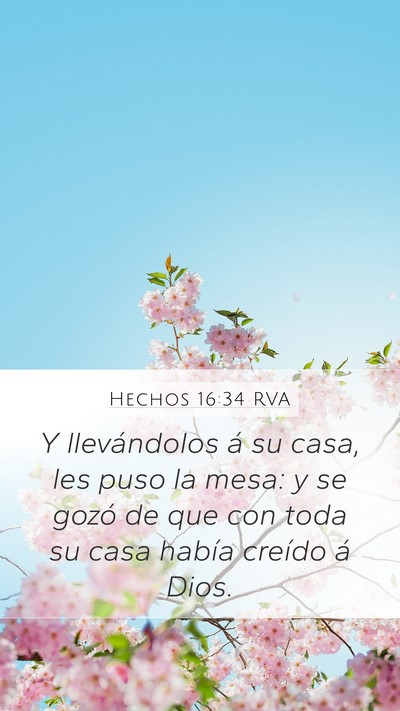 Hechos 16:34 RVA Bible Verse Image