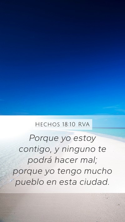 Hechos 18:10 RVA Mobile Phone Wallpaper - Porque yo estoy contigo, y ninguno te podrá - Mobile Bible Verse Wallpaper
