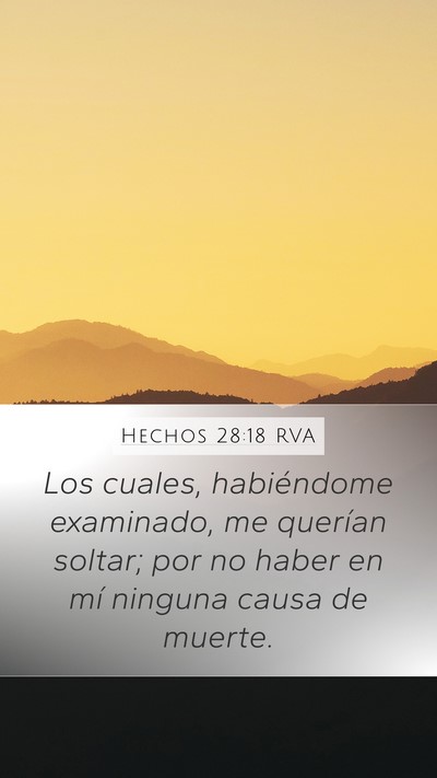 Hechos 28:18 RVA Bible Verse Image