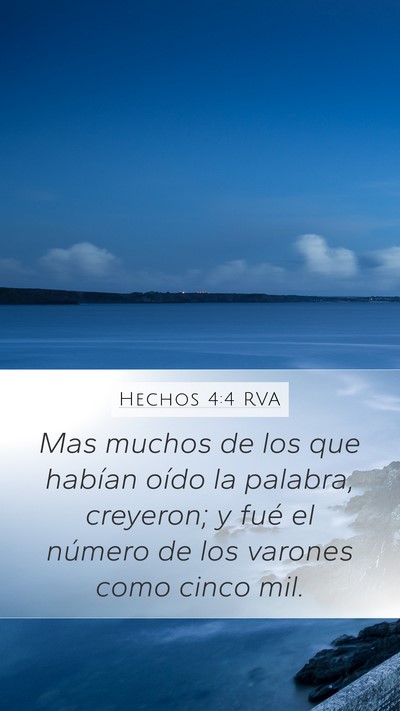 Hechos 4:4 RVA Bible Verse Image