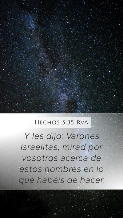 Hechos 5:35 RVA Bible Verse Image