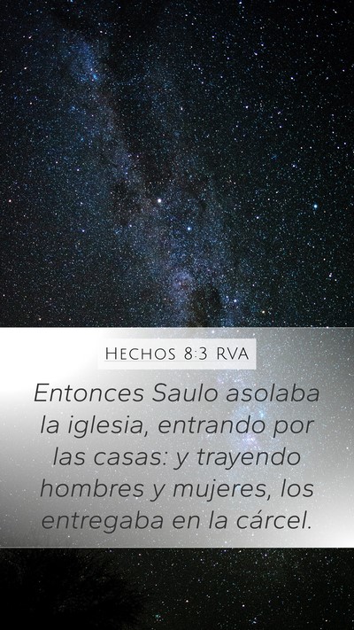 Hechos 8:3 RVA Bible Verse Image