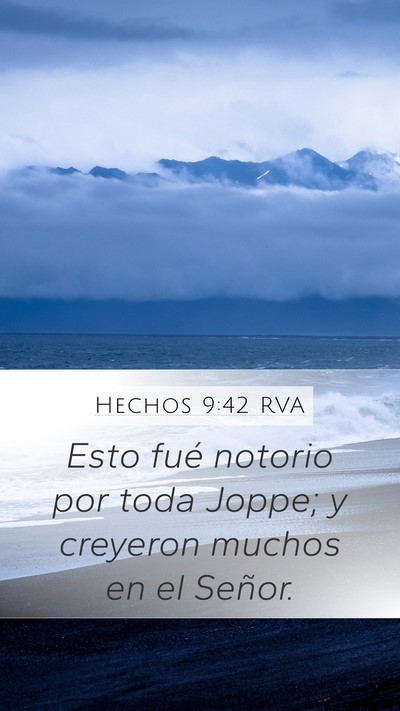 Hechos 9:42 RVA Bible Verse Image