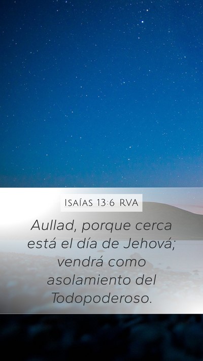 Isaías 13:6 RVA Bible Verse Image