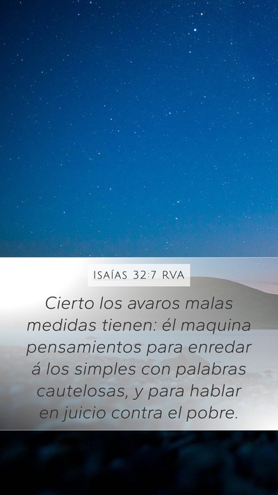 Isaías 32:7 RVA Bible Verse Image