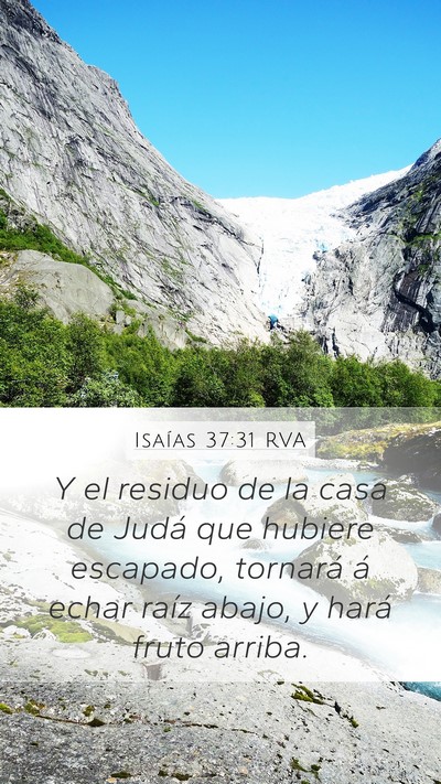 Isaías 37:31 RVA Mobile Phone Wallpaper - Y el residuo de la casa de Judá que hubiere - Mobile Bible Verse Wallpaper