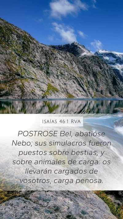 Isaías 46:1 RVA Mobile Phone Wallpaper - POSTROSE Bel, abatióse Nebo; sus simulacros - Mobile Bible Verse Wallpaper