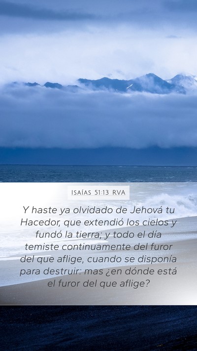 Isaías 51:13 RVA Bible Verse Image