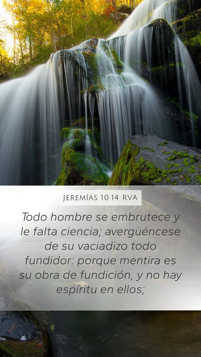 Jeremías 10:14 RVA Bible Verse Image