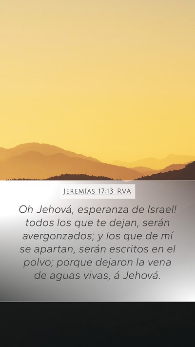 Jeremías 17:13 RVA Bible Verse Image