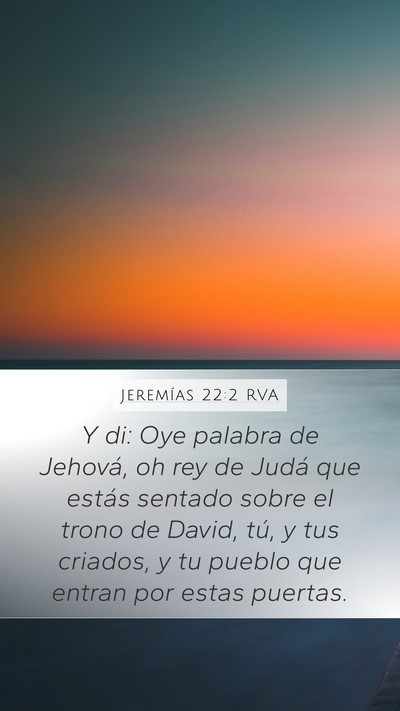 Jeremías 22:2 RVA Bible Verse Image
