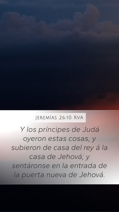 Jeremías 26:10 RVA Bible Verse Image