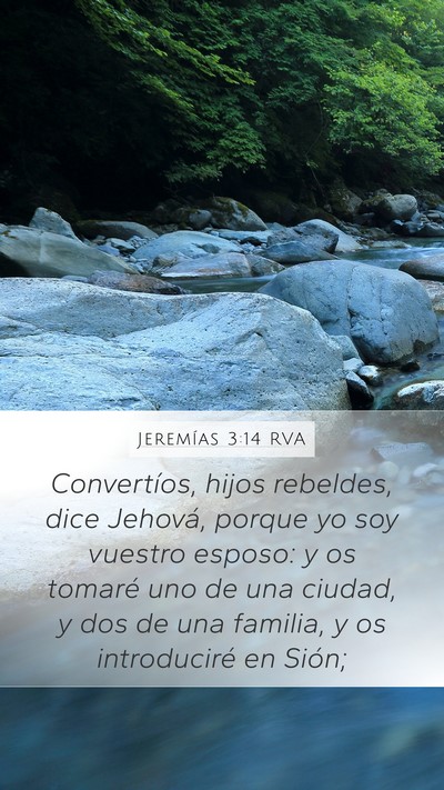Jeremías 3:14 RVA Bible Verse Image