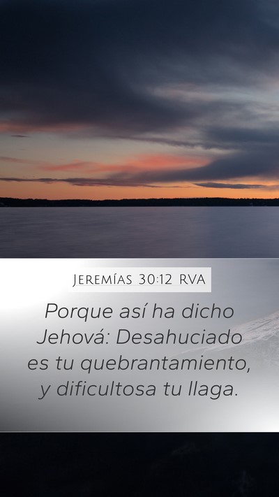 Jeremías 30:12 RVA Bible Verse Image
