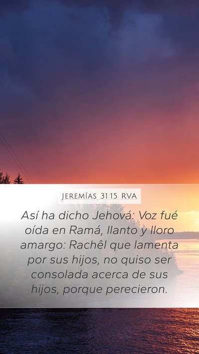 Jeremías 31:15 RVA Bible Verse Image