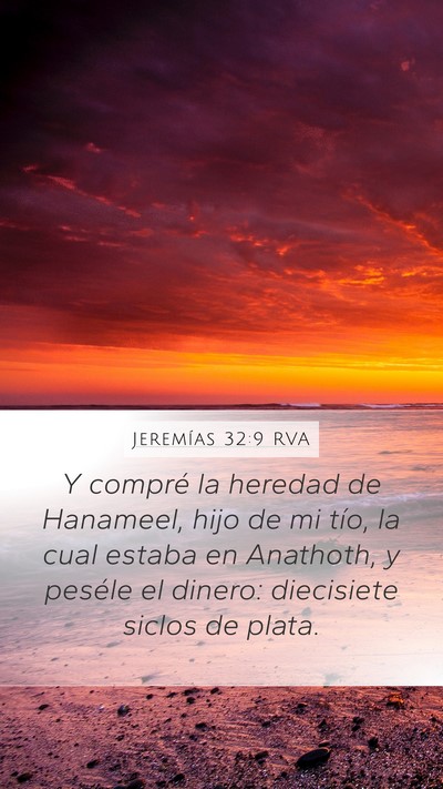 Jeremías 32:9 RVA Bible Verse Image