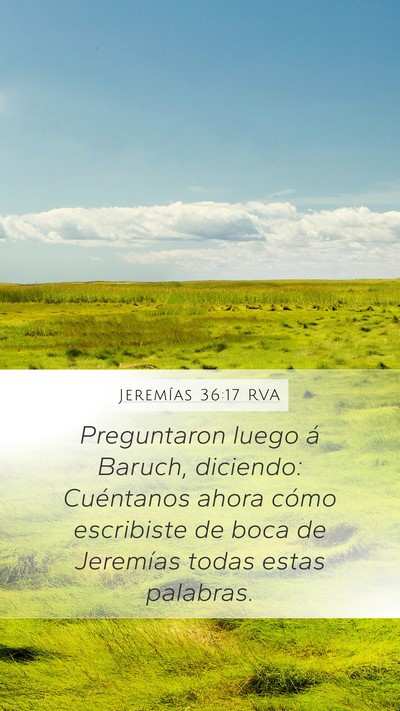 Jeremías 36:17 RVA Bible Verse Image
