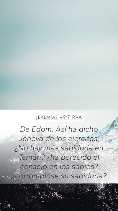 Jeremías 49:7 RVA Bible Verse Image