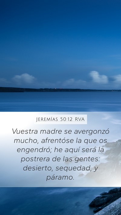Jeremías 50:12 RVA Bible Verse Image
