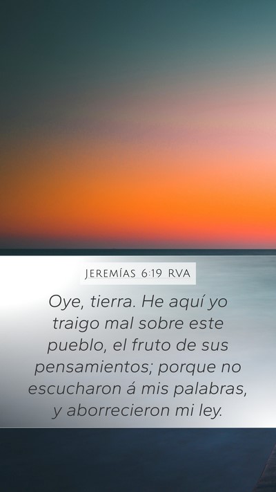 Jeremías 6:19 RVA Bible Verse Image