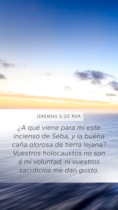 Jeremías 6:20 RVA Bible Verse Image