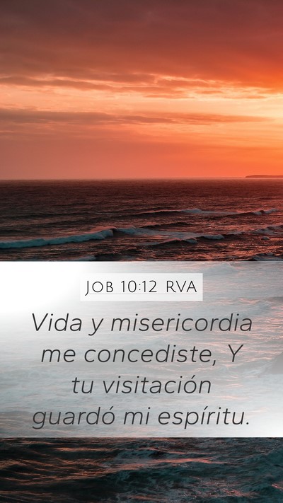 Job 10:12 RVA Mobile Phone Wallpaper - Vida y misericordia me concediste, Y tu - Mobile Bible Verse Wallpaper