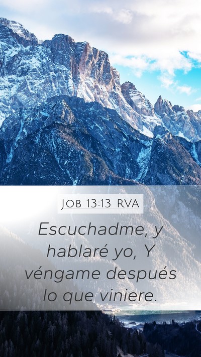 Job 13:13 RVA Bible Verse Image