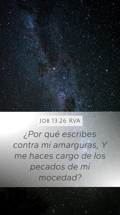 Job 13:26 RVA Bible Verse Image