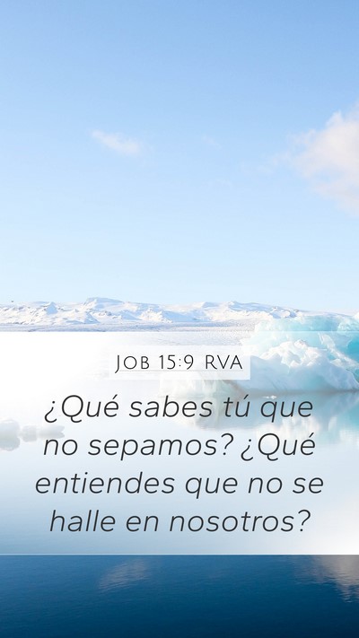 Job 15:9 RVA Bible Verse Image