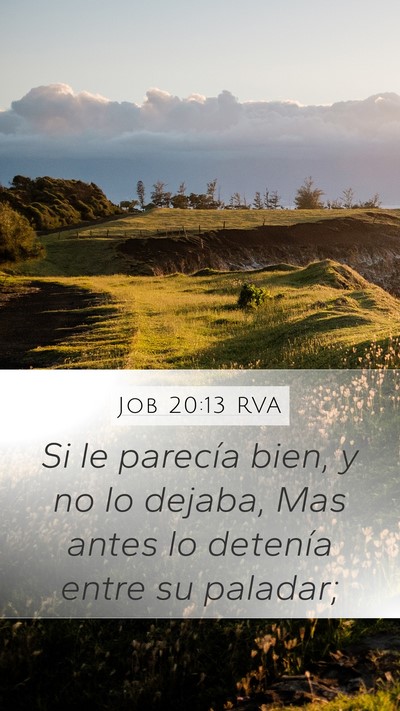 Job 20:13 RVA Mobile Phone Wallpaper - Si le parecía bien, y no lo dejaba, Mas antes lo - Mobile Bible Verse Wallpaper