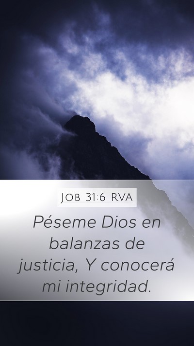 Job 31:6 RVA Mobile Phone Wallpaper - Péseme Dios en balanzas de justicia, Y conocerá - Mobile Bible Verse Wallpaper