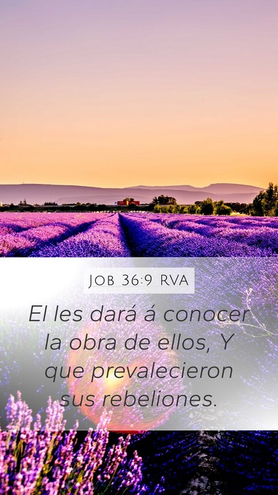 Job 36:9 RVA Mobile Phone Wallpaper - El les dará á conocer la obra de ellos, Y que - Mobile Bible Verse Wallpaper