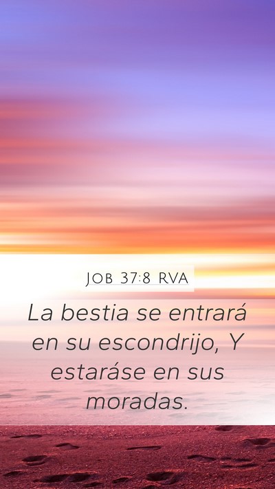 Job 37:8 RVA Mobile Phone Wallpaper - La bestia se entrará en su escondrijo, Y - Mobile Bible Verse Wallpaper