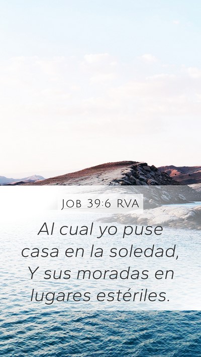 Job 39:6 RVA Mobile Phone Wallpaper - Al cual yo puse casa en la soledad, Y sus moradas - Mobile Bible Verse Wallpaper